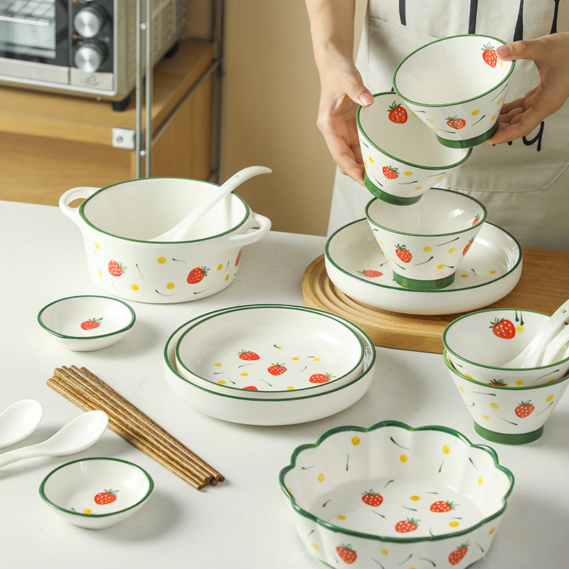 【44%Repurchase Rate】Tableware Suit Set Japanese Family Pack Tableware Set Bowl Dish Plate Set One Person Plate Bowl Dish Household