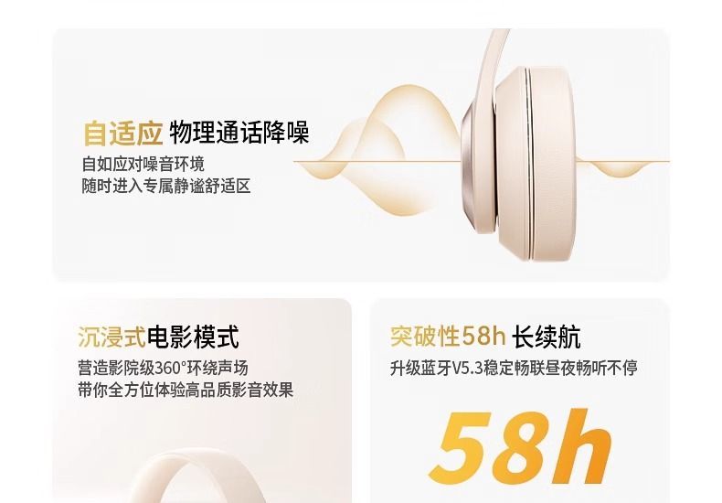 Jingshe Xiaobai Over-Ear Bluetooth Headphones Wireless Earbuds with Microphone for Computer Noise Cancelling Wired Suitable for Sony