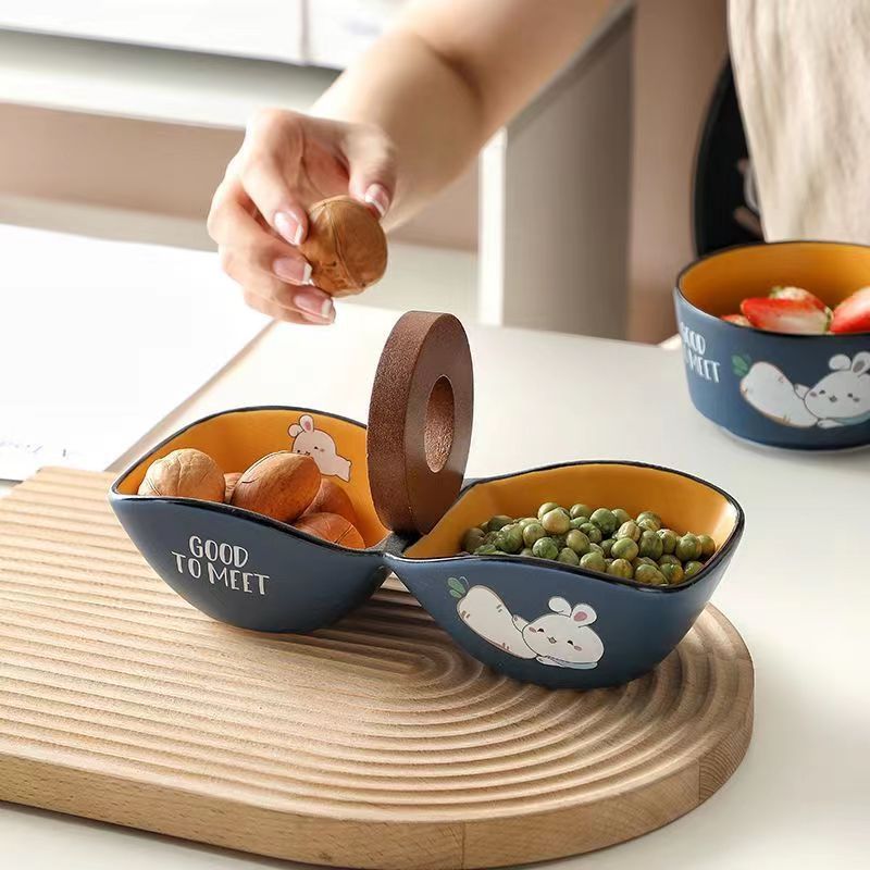 【3051People Collection】Good-looking Cute Rabbit Ceramic Tableware Combination Household Bowl Dish & Plate Suit Special Tableware Housewarming Gift