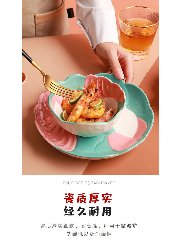【4098People Collection】Aimeihui Cartoon Creative Dinosaur Shaped Bowl Household Children's Tableware Hand-painted Underglaze Craft Microwave Safe