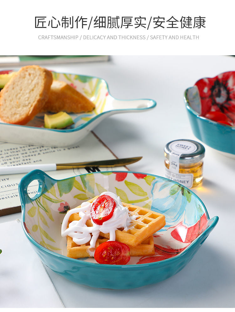 【1327Second-Time Repurchase】Ceramic Tableware Suit Internet Celebrity Combination Plate Household Creative Nordic Style Tableware Bowl and Plates Suit Instant Noodles Rice Bowl