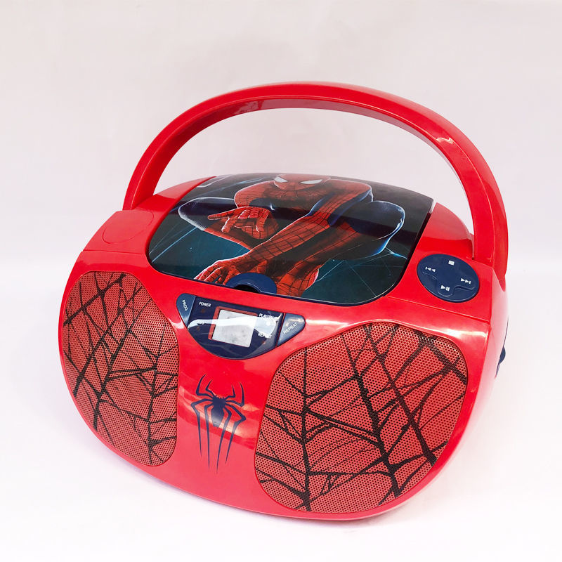 Spider-Man Cartoon Theme Portable CD Machine Household CD Radio Early Education Antenatal Training Device English Listening CD Player