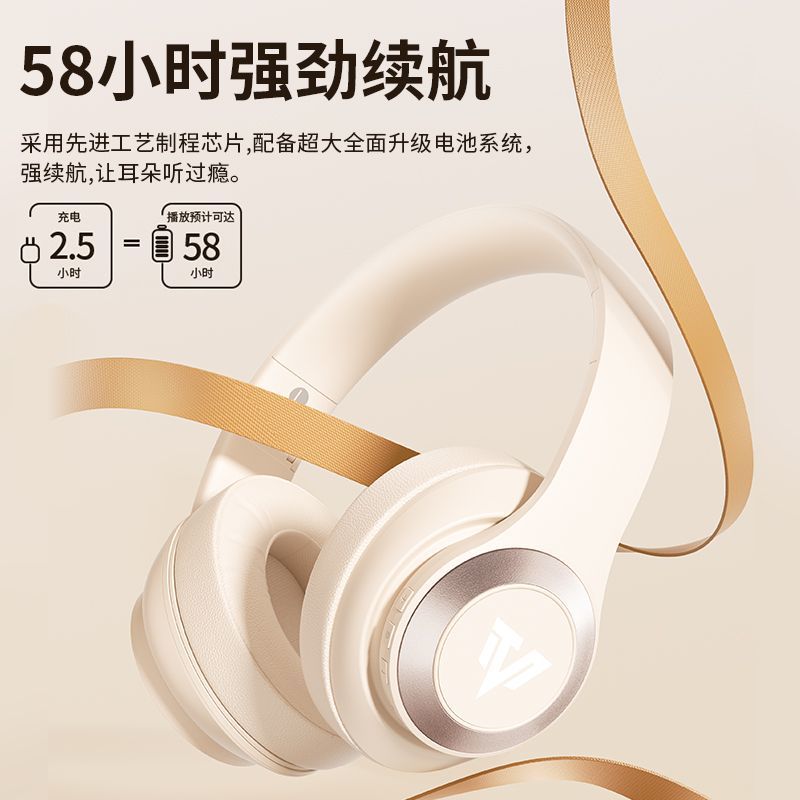 Jingshe Xiaobai Over-Ear Bluetooth Headphones Wireless Earbuds with Microphone for Computer Noise Cancelling Wired Suitable for Sony