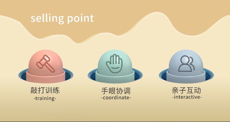 【984I'm here10Delivery Within Hours】Whack-a-Mole Toy for Toddlers Educational Intelligence1One218-month-old Baby Girl Boy0-1Early Education Percussion for Infants3